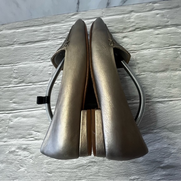 Poppy Barley Gold Metallic Leather Loafer Slides - Picture 5 of 16